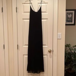 Spaghetti strap , straight black j crew maxi